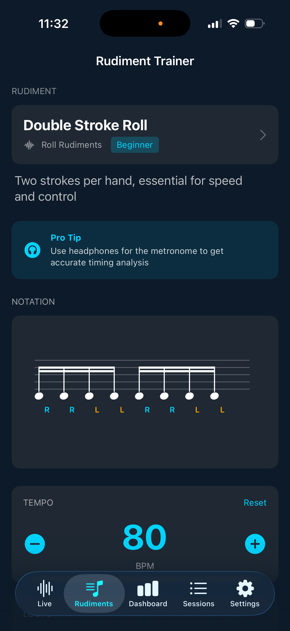 StickPulse rudiment trainer