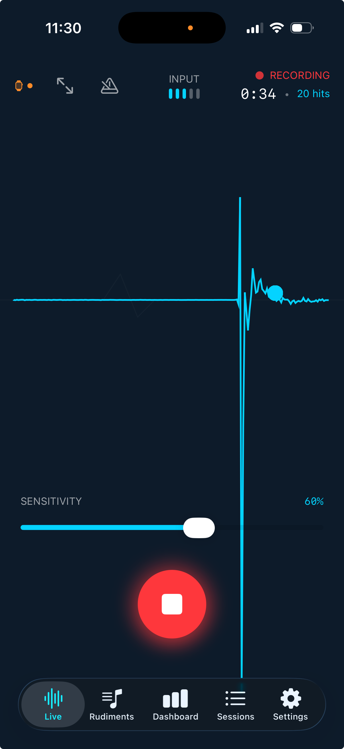 StickPulse real-time timing feedback